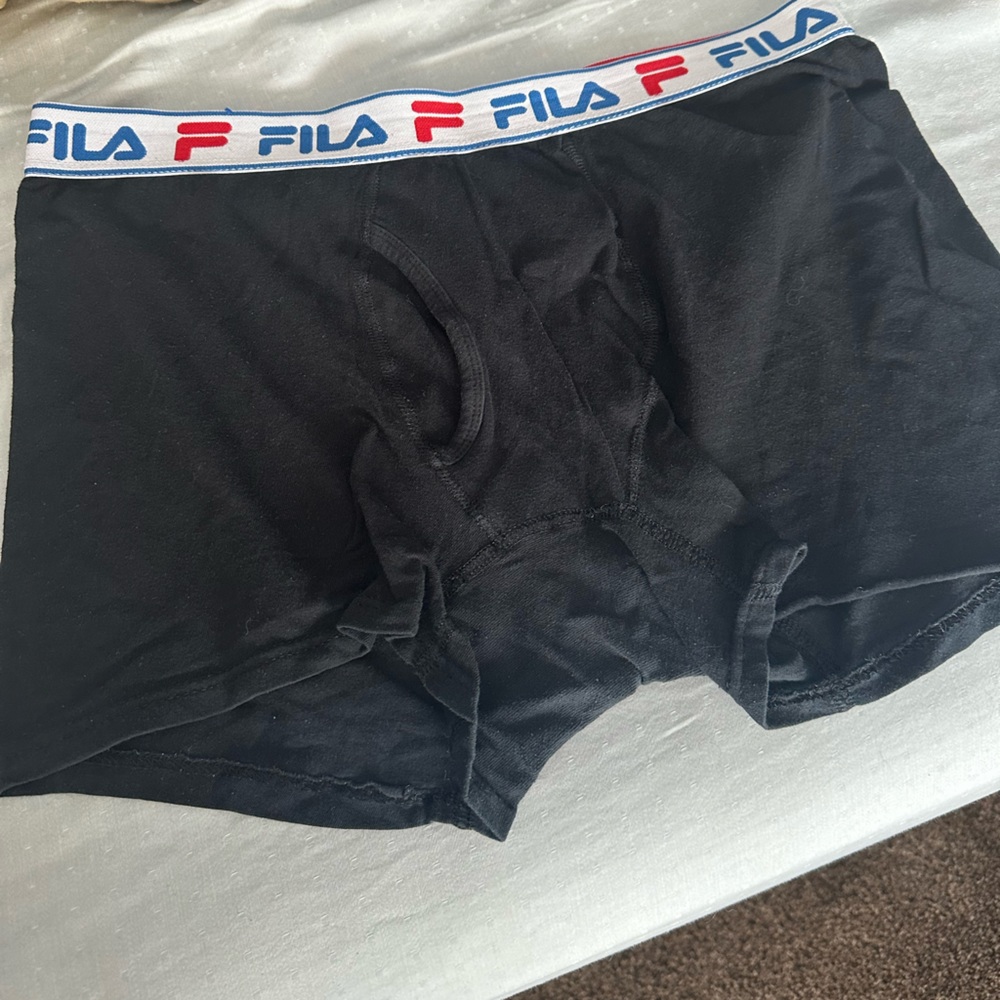 Used men’s black fila boxer trunks